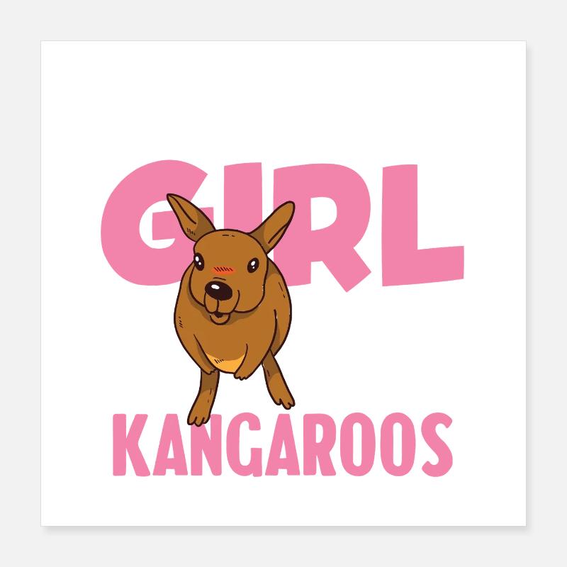 Nur ein Mädchen, das Kängurus liebt Poster 40x40 cm