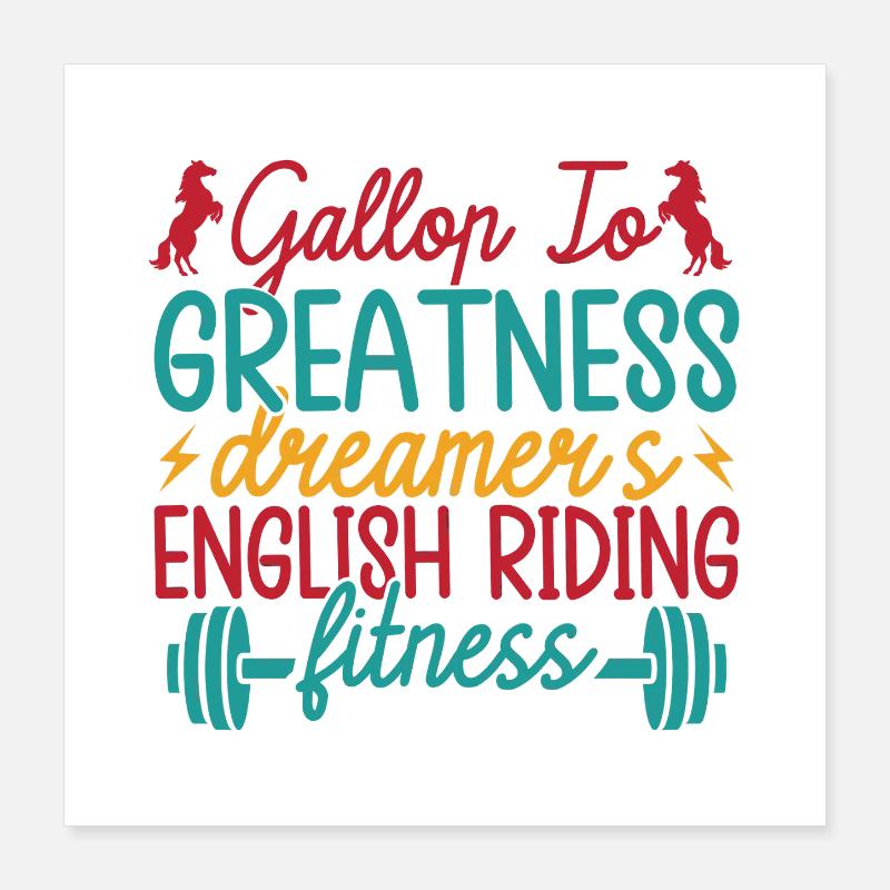 Cavalier de loisir galop vers la forme anglaise Poster 40 x 40 cm