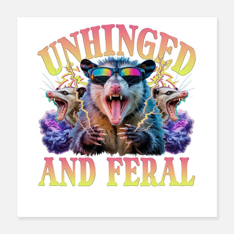 Funny Opossum Poster 40x40 cm