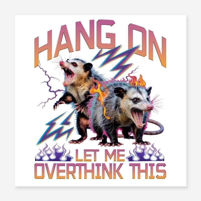 Funny Opossum Poster 40x40 cm