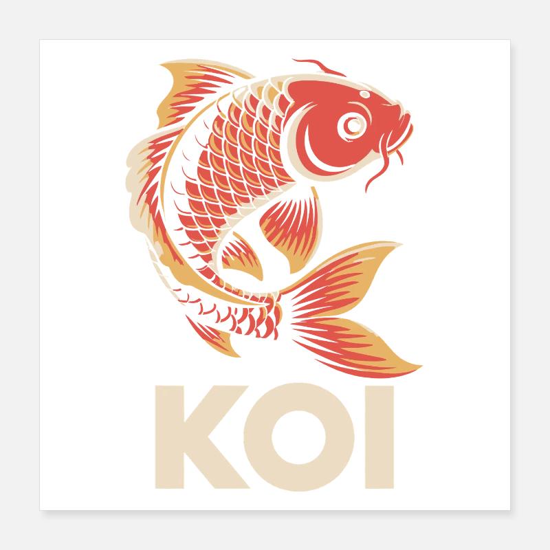Koi Carp Fish Poster 16" x 16" (40x40 cm)