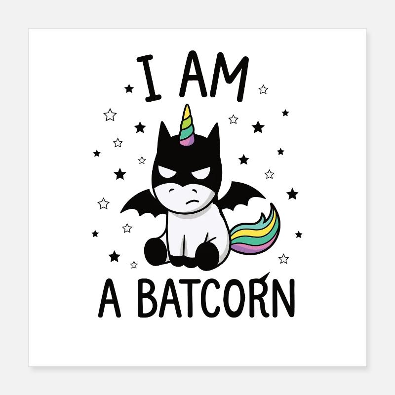 I AM A BATCORN – Einhorn Superheld Poster 40x40 cm