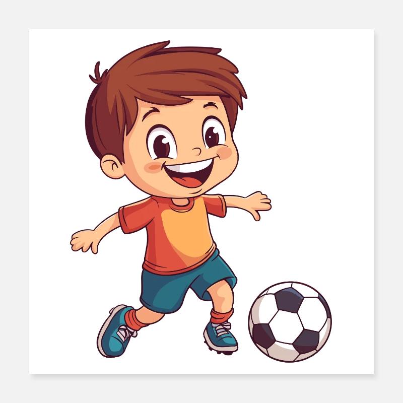 Kleiner Fußballheld Poster 40x40 cm