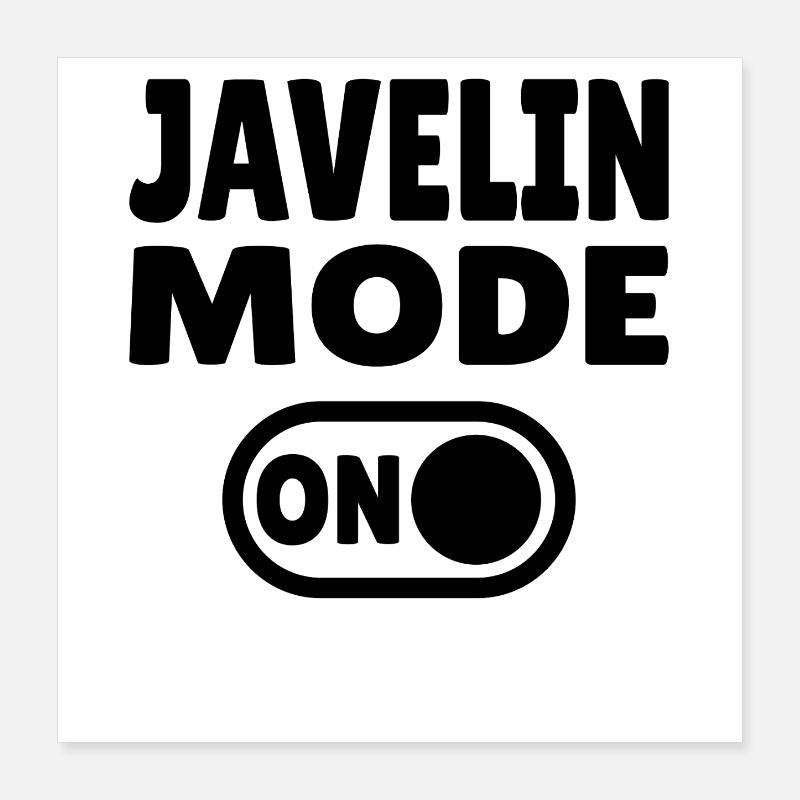 Mode Javelot ACTIVÉ - Lancer de Javelot Poster 40 x 40 cm