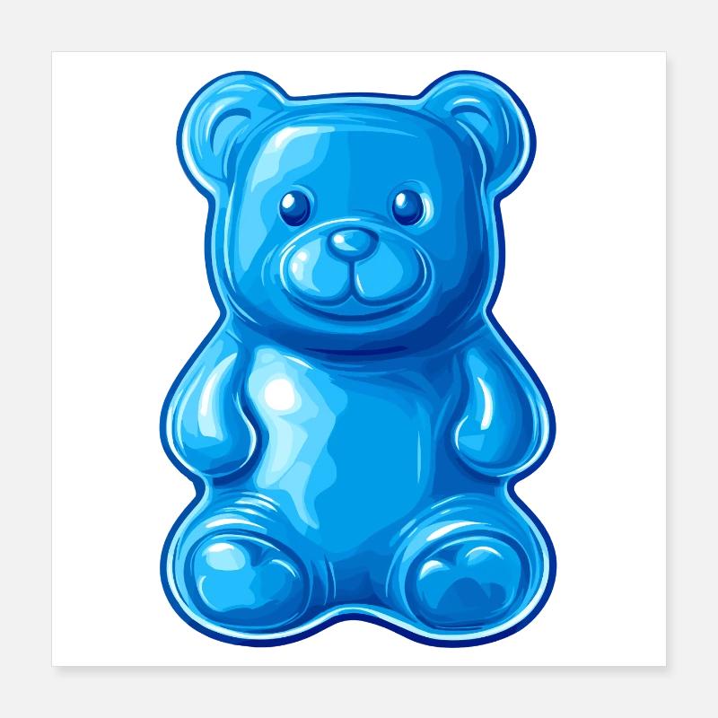Blauer Teddybär Poster 40x40 cm