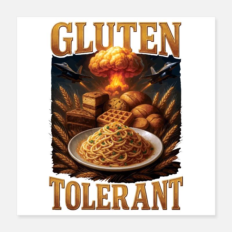 Cadeau de blagues sur l’intolérance au gluten Poster 40 x 40 cm