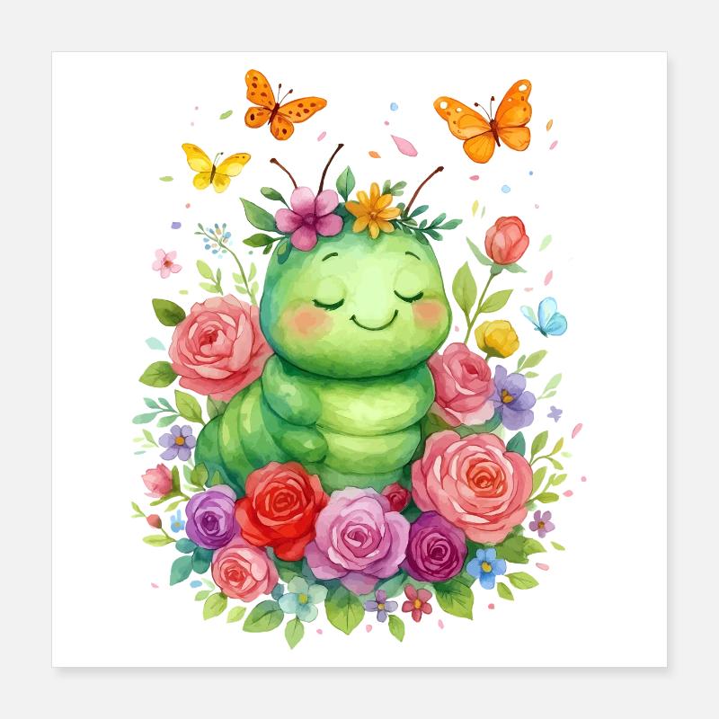 Papillon chenille Poster 40 x 40 cm