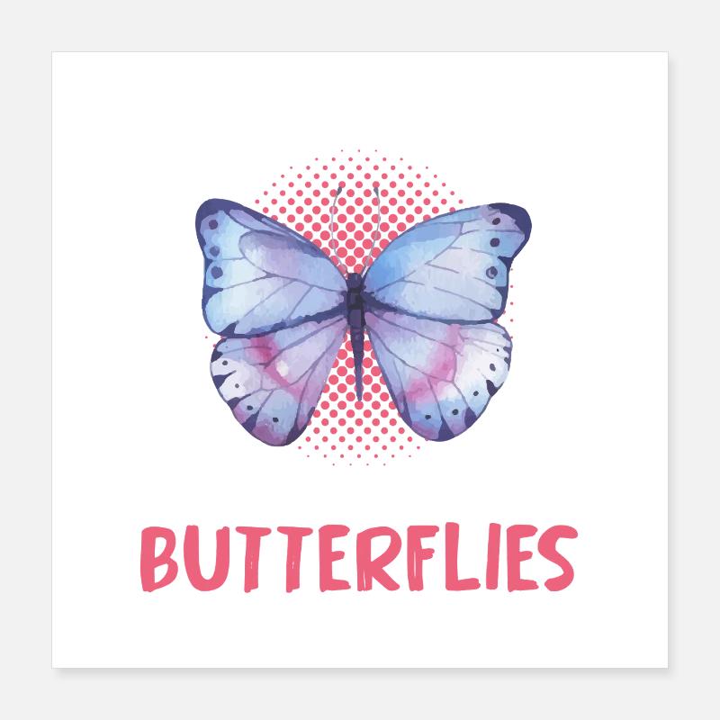 Nur ein Mädchen liebt Schmetterlinge Poster 40x40 cm