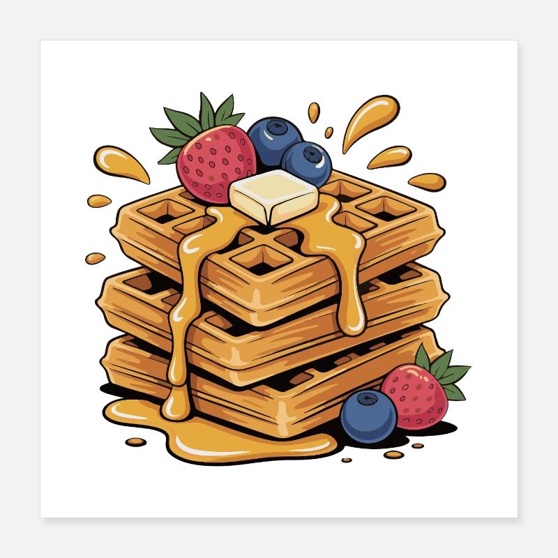 Fruity waffle art Poster 16" x 16" (40x40 cm)