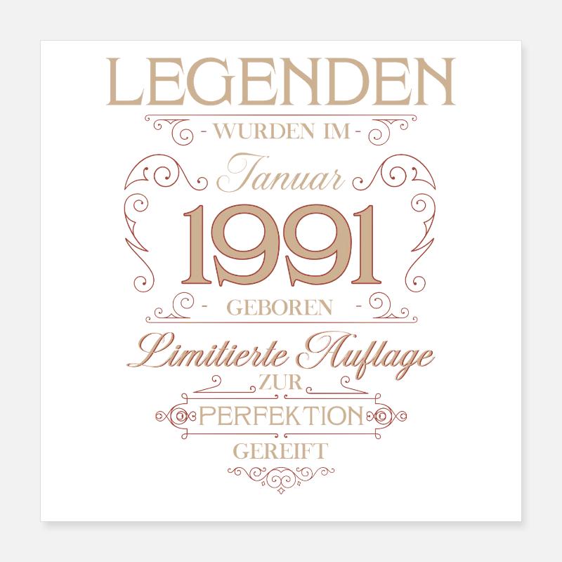 35th Birthday Legend January 1991 Poster 16" x 16" (40x40 cm)