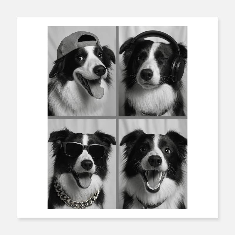 Border Collie Poster 40 x 40 cm