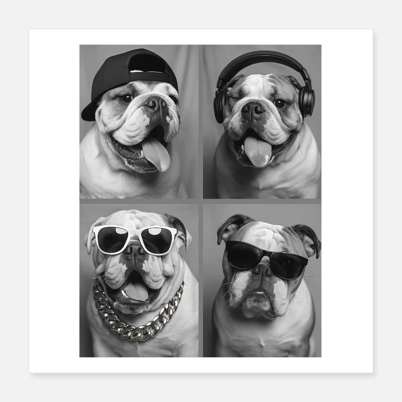 Bouledogue Poster 40 x 40 cm