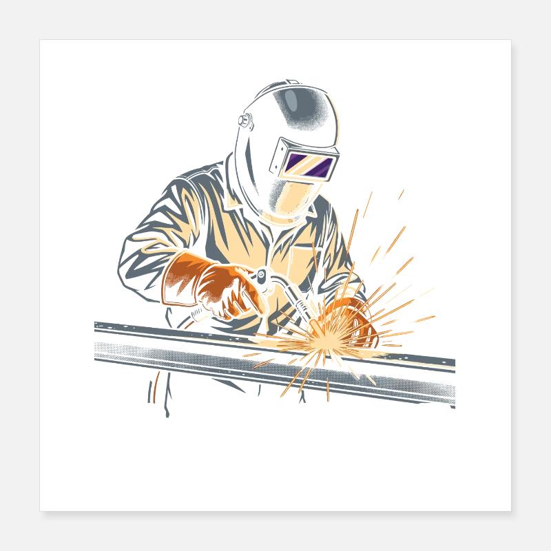 Welding Sparks I'D TACK THAT Poster 16" x 16" (40x40 cm)