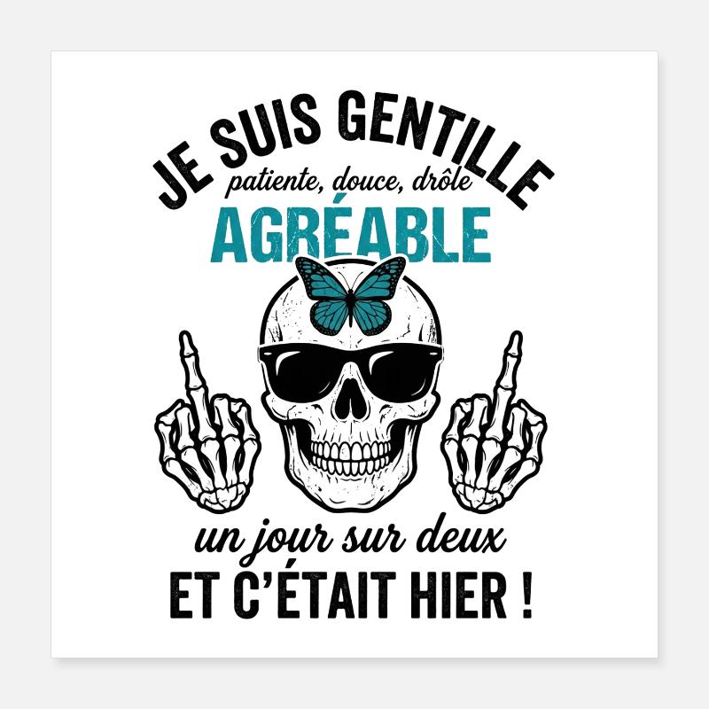 Kind But Not Stupid Unusual Gift Humor Poster 16" x 16" (40x40 cm)
