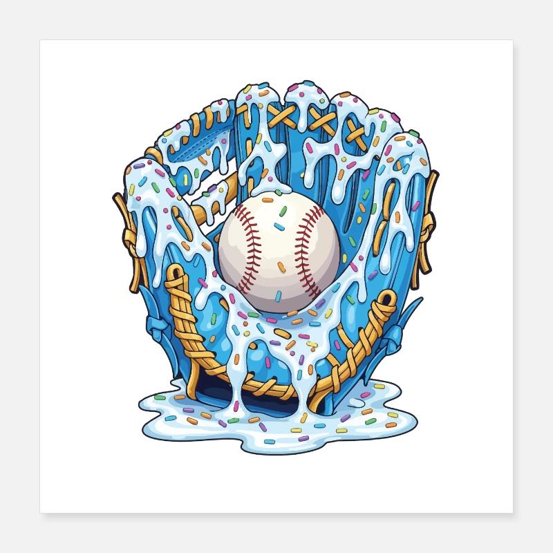 Baseballhandschuh Bold Fan Lieblingsfanggeist Poster 40x40 cm