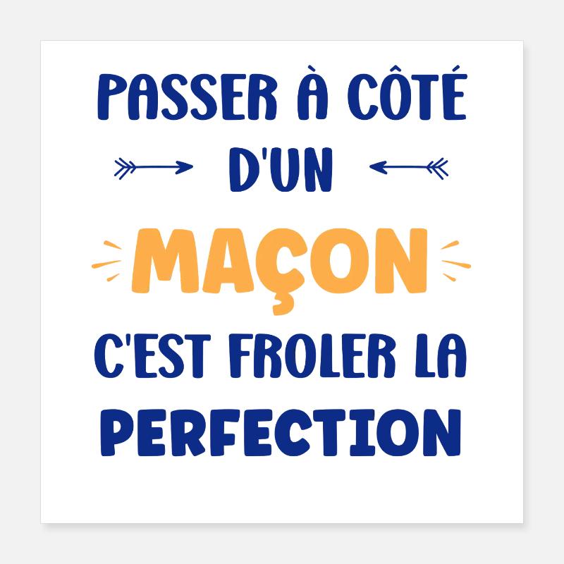 Neben einem Maurer, Touch-Perfektion Poster 40x40 cm