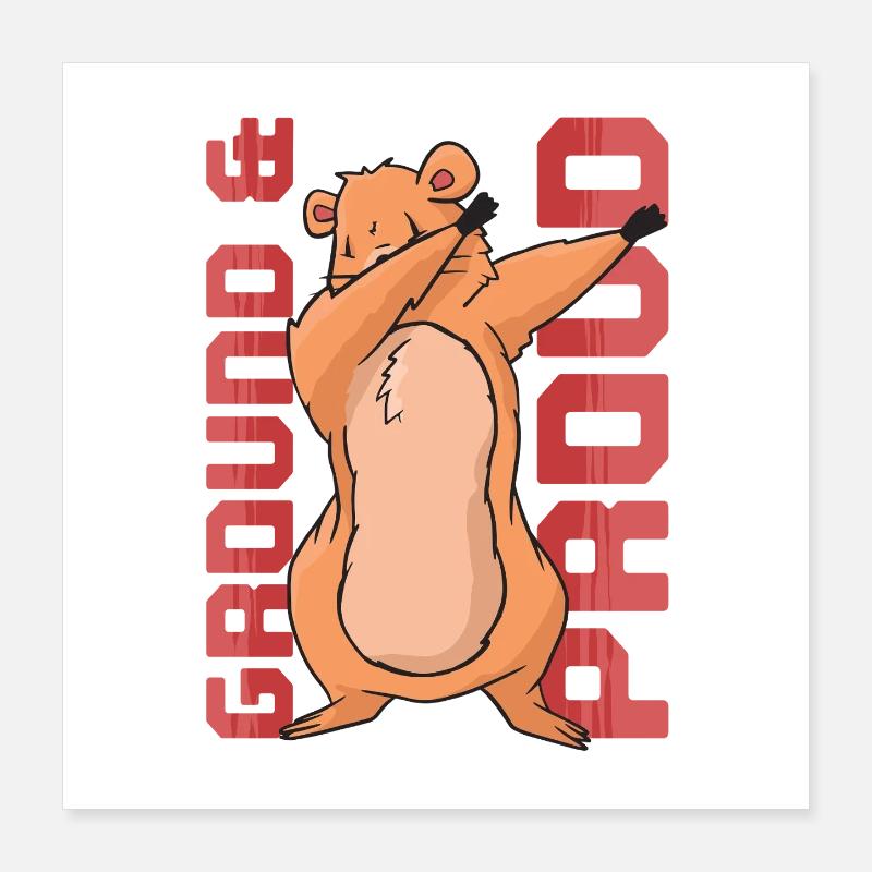 Marmotte du Jour sans fin Poster 40 x 40 cm