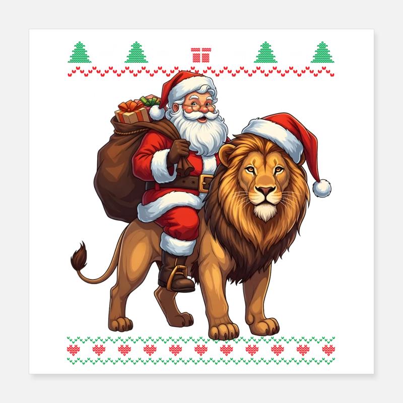 Pull de Noël Moche Amusant Père Noël Poster 40 x 40 cm