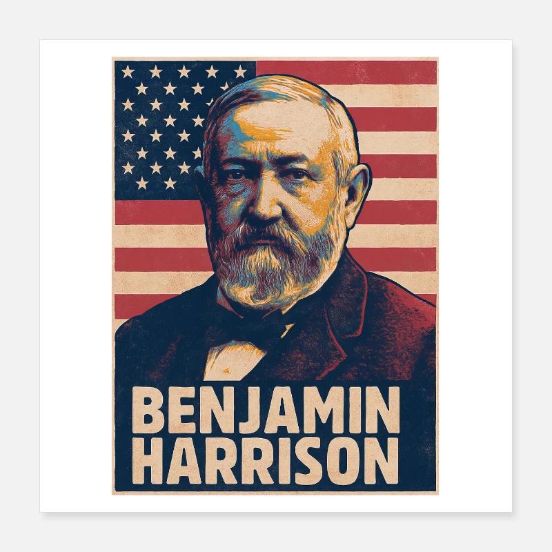 Benjamin Harrison, USA Poster 16" x 16" (40x40 cm)