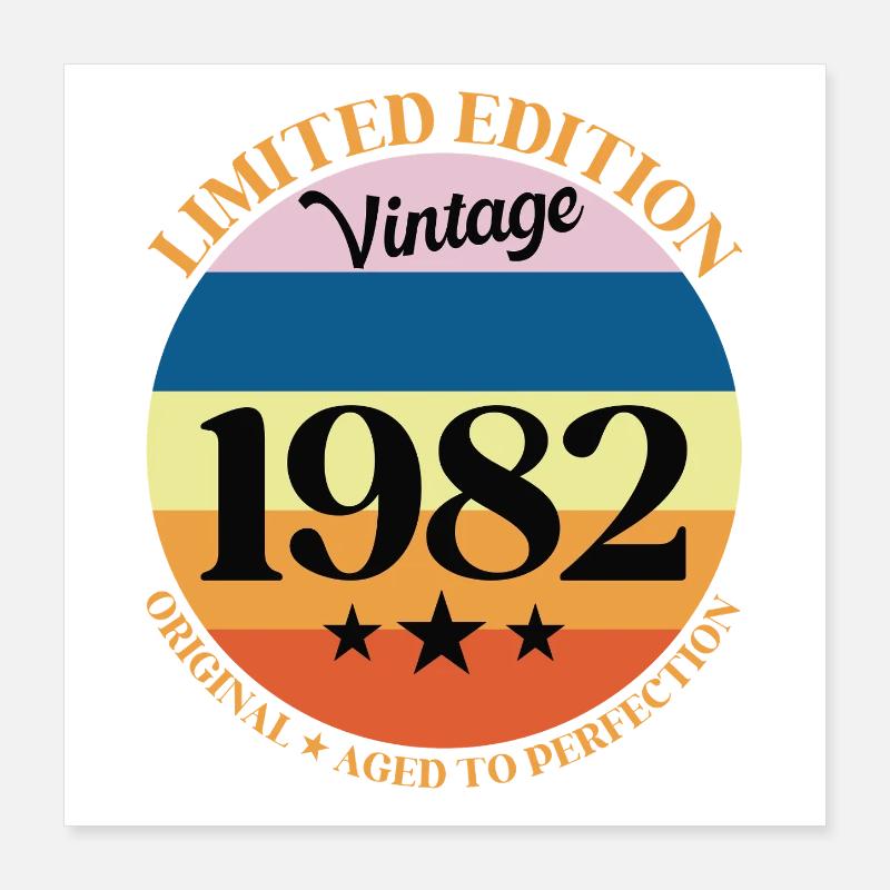 1982 Vintage Geburtstagsgeschenk 82 Poster 40x40 cm