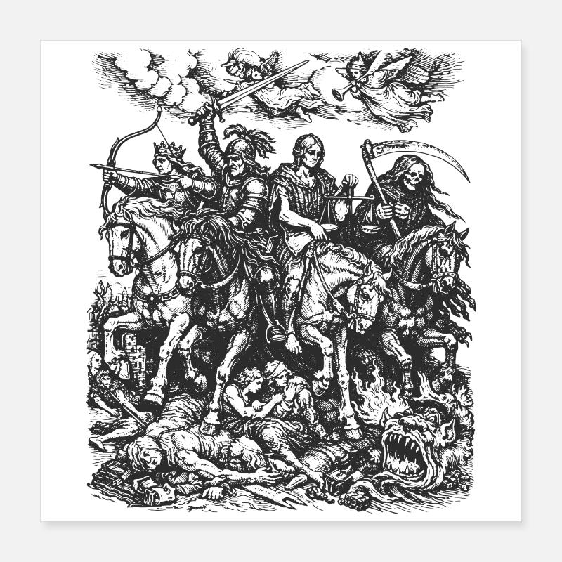 Les Quatre Cavaliers de l’Apocalypse Poster 40 x 40 cm