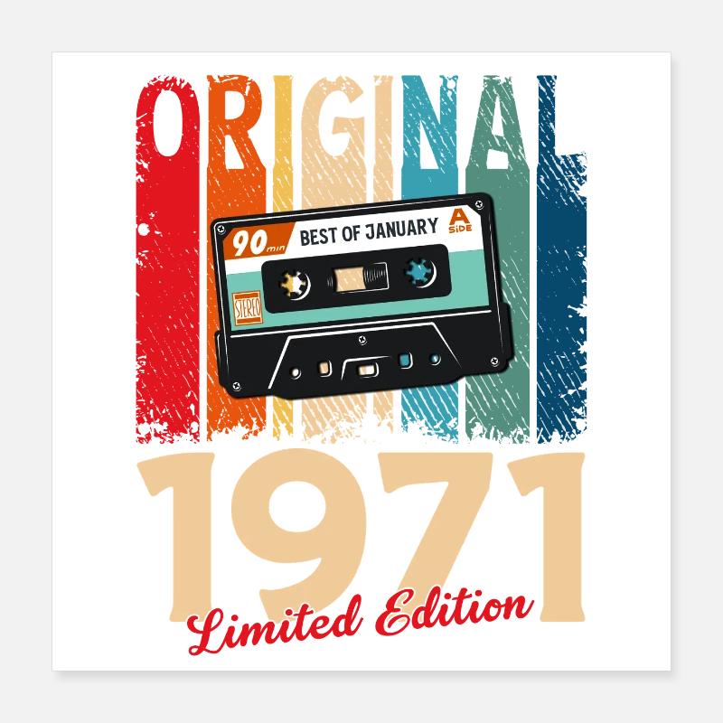 Cassette du 55e anniversaire janvier 1971 Poster 40 x 40 cm
