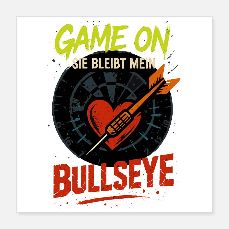 Fléchettes pour la Saint-Valentin dans le mille, elle reste à moi Poster 40 x 40 cm