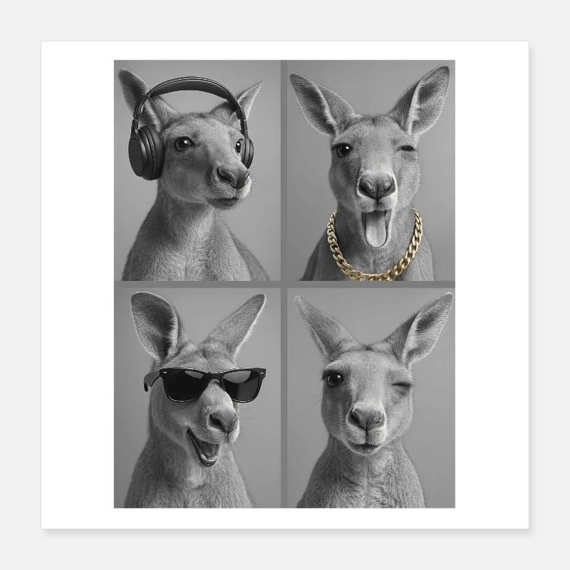 känguru Poster 40x40 cm