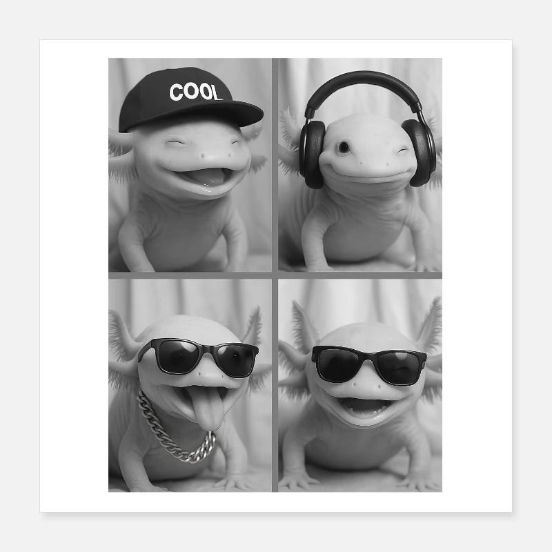 Axolotl Poster 40x40 cm