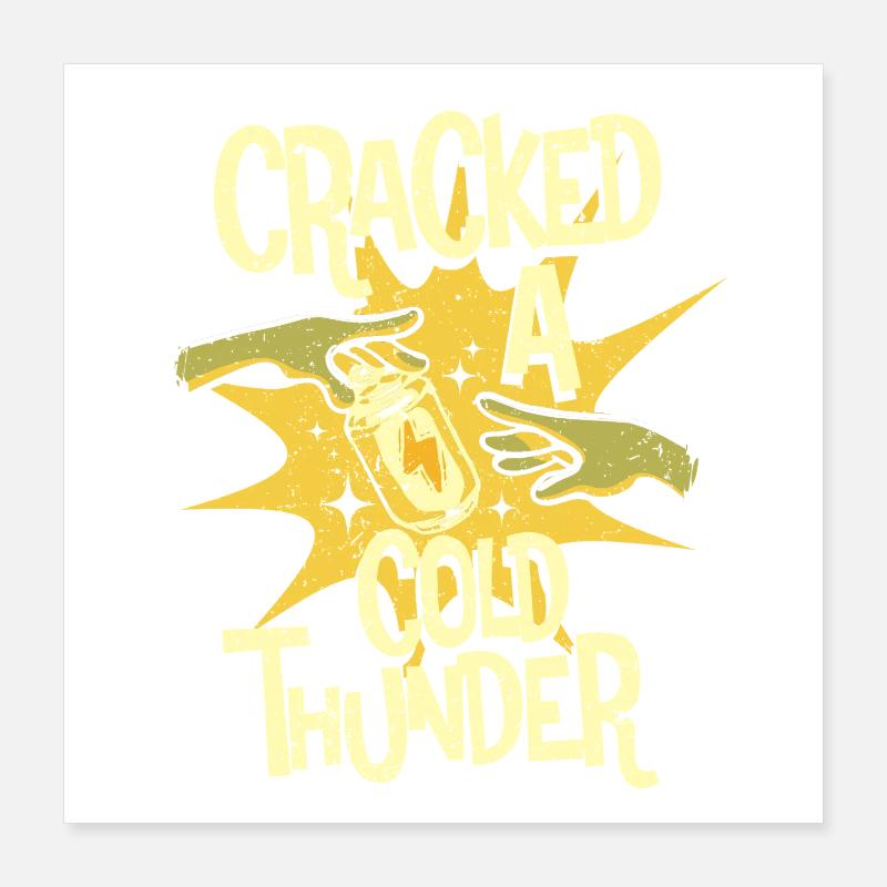 Energy Drink Cracked A Cold Thunder Poster 40x40 cm