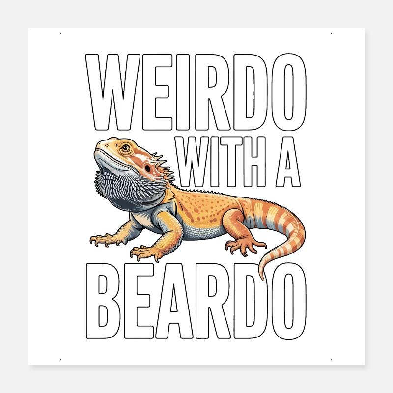 Weirdo mit Bartkind Poster 40x40 cm