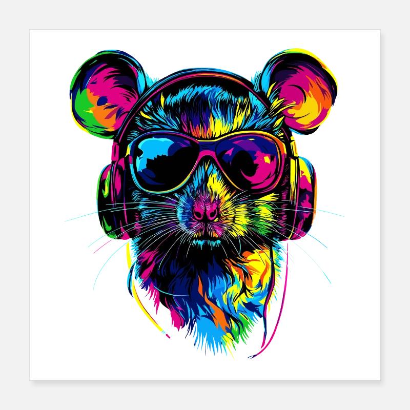Rat Cute Mouse Rodents Dwarf Mouse Rats Mice Poster 16" x 16" (40x40 cm)
