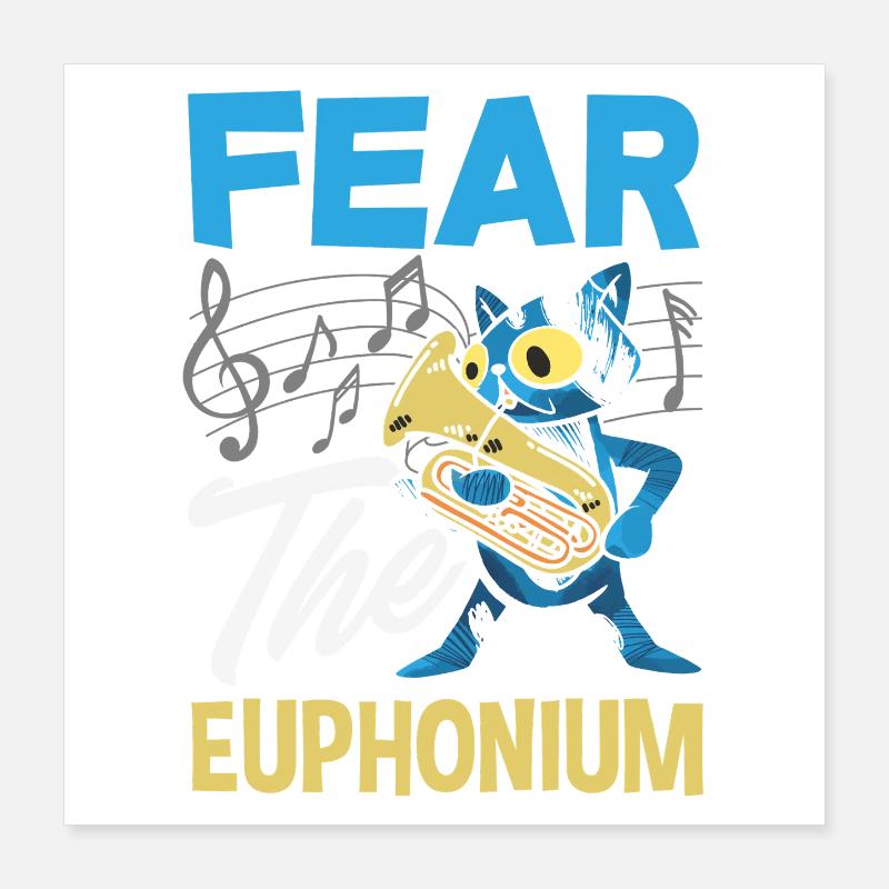 Vintage Euphonium Player Poster 16" x 16" (40x40 cm)