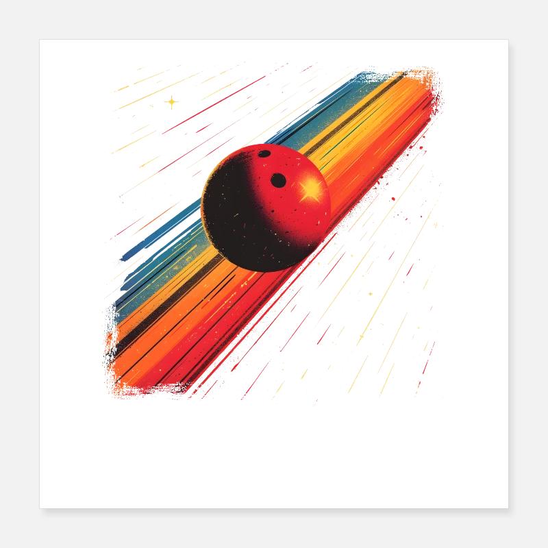 90er Bowlingkugel Poster 40x40 cm