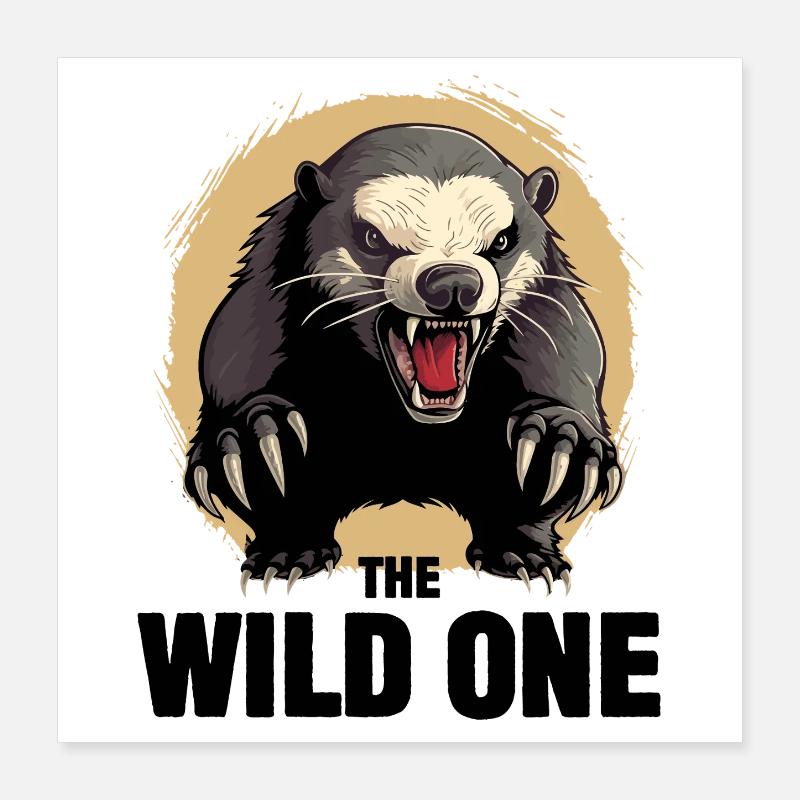 Honey Badger le Sauvage Poster 40 x 40 cm