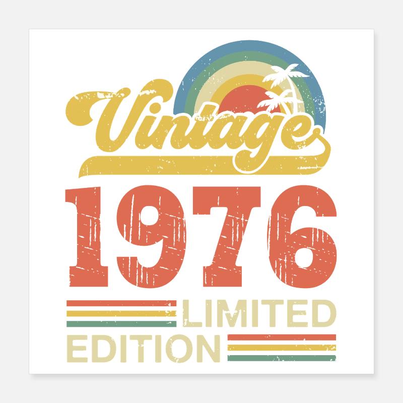 Vintage Jubiläumsgeschenk von 1976 Poster 40x40 cm