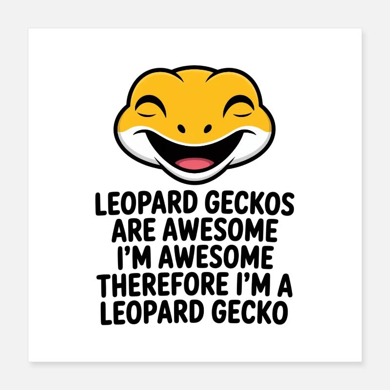 Leopardgekko-Lachkunst Poster 40x40 cm