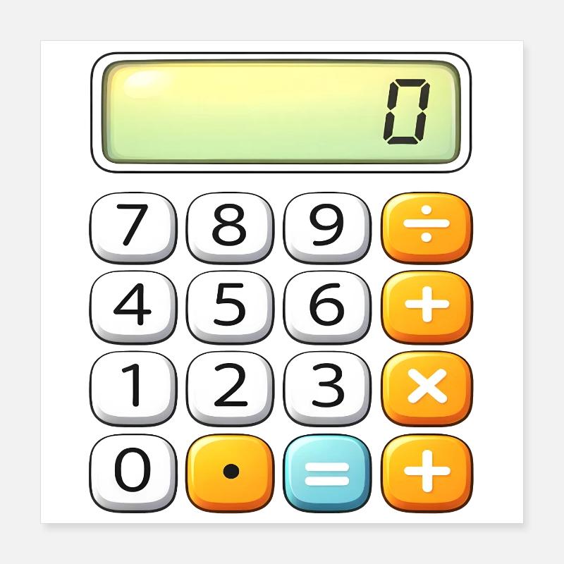 Neon Calculator Icon Tee Poster 16" x 16" (40x40 cm)