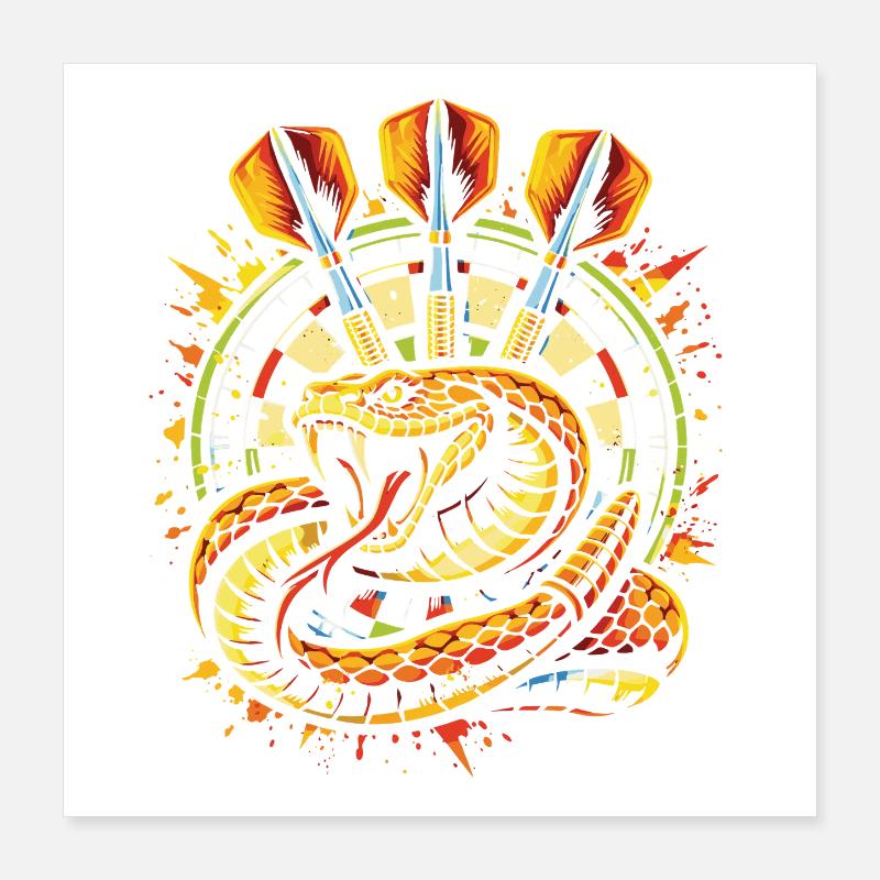 Darts | Rattle the Board , Klapperschlange Poster 40x40 cm