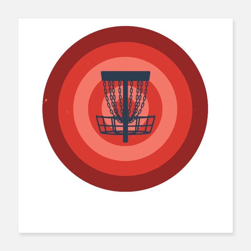 Disc Golf Basket Target Funny Disc Flying Disc Poster 40 x 40 cm