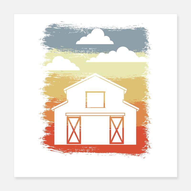 Retro Barn Poster 16" x 16" (40x40 cm)