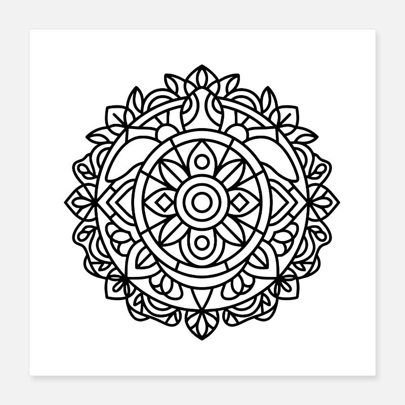 Schildkröten Mandala Poster 40x40 cm