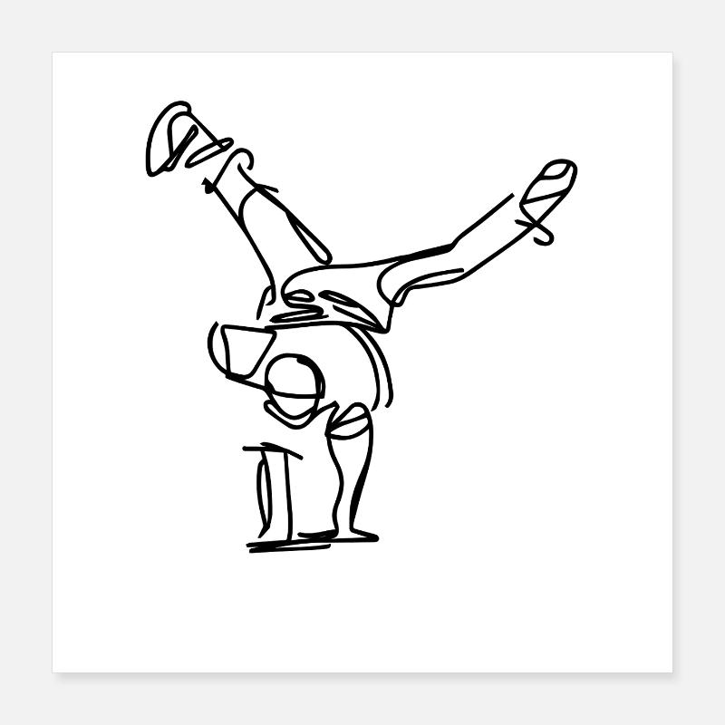 Croquis de breakdancer Poster 40 x 40 cm