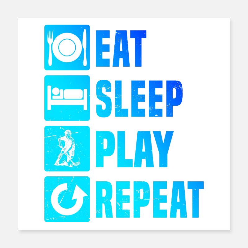 Modernes Floorball Artwork Poster 40x40 cm