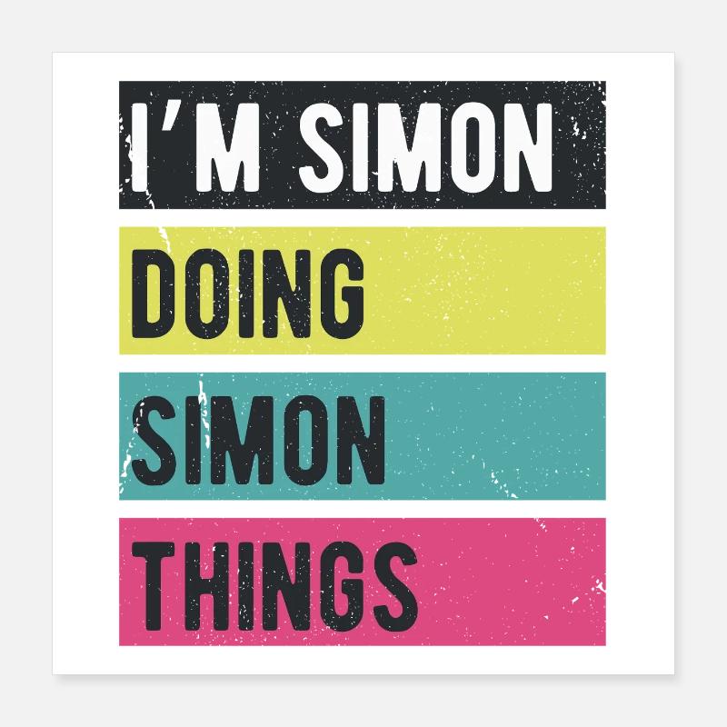 Ich bin Simon und mache Simon Things Retro Colors Poster 40x40 cm