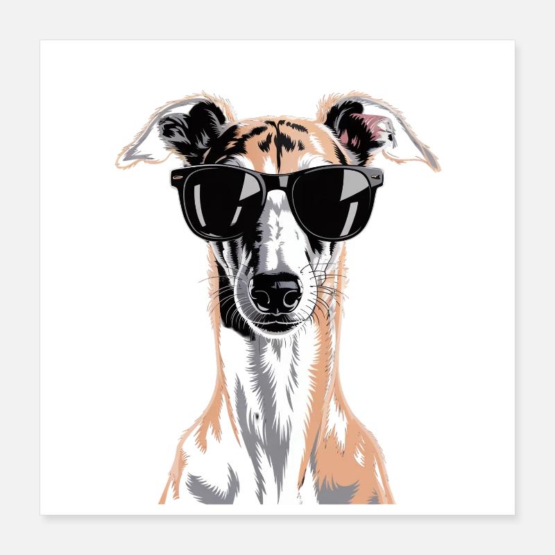 Lévrier Windhund Poster 40 x 40 cm