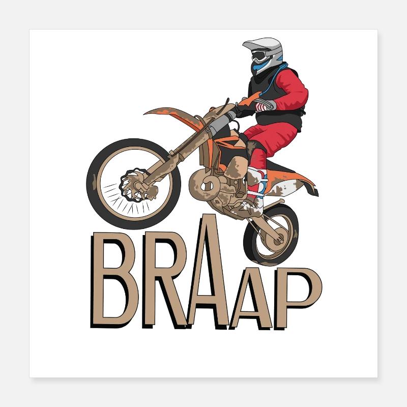 Dirt Biking Braap Poster 16" x 16" (40x40 cm)