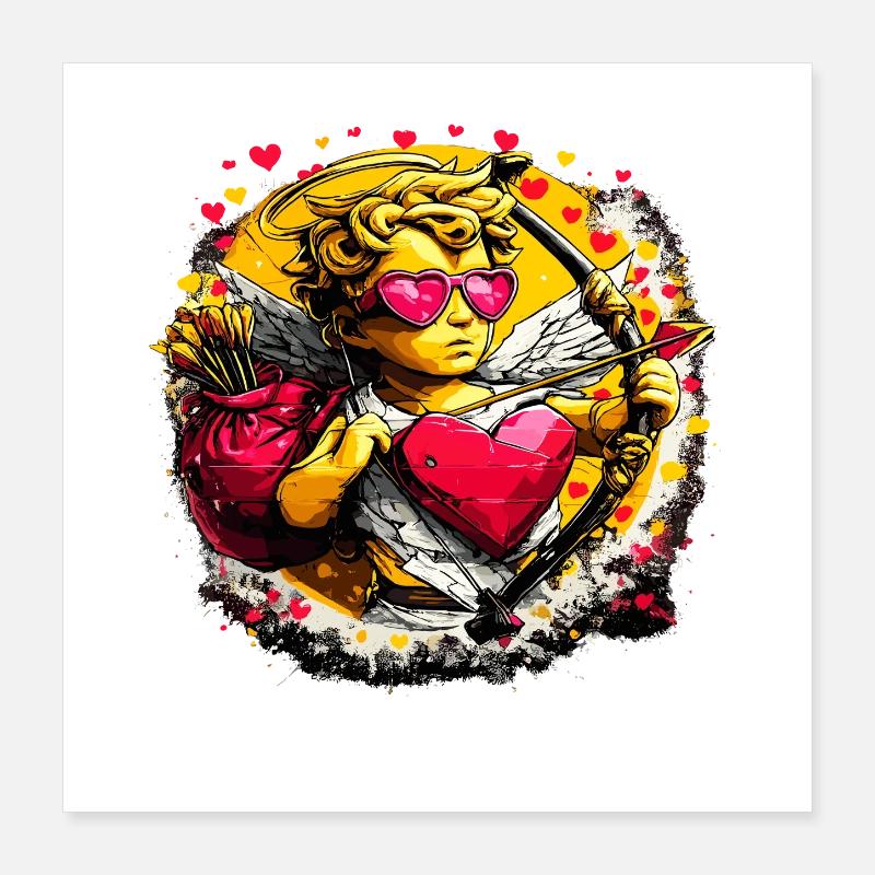 Cupid Graffiti Heart Arch Poster 16" x 16" (40x40 cm)