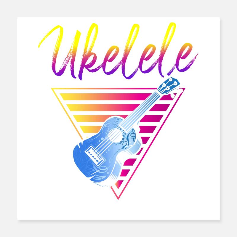 Hawaiian Ukulele Uke Retro 80s 90s Poster 40x40 cm