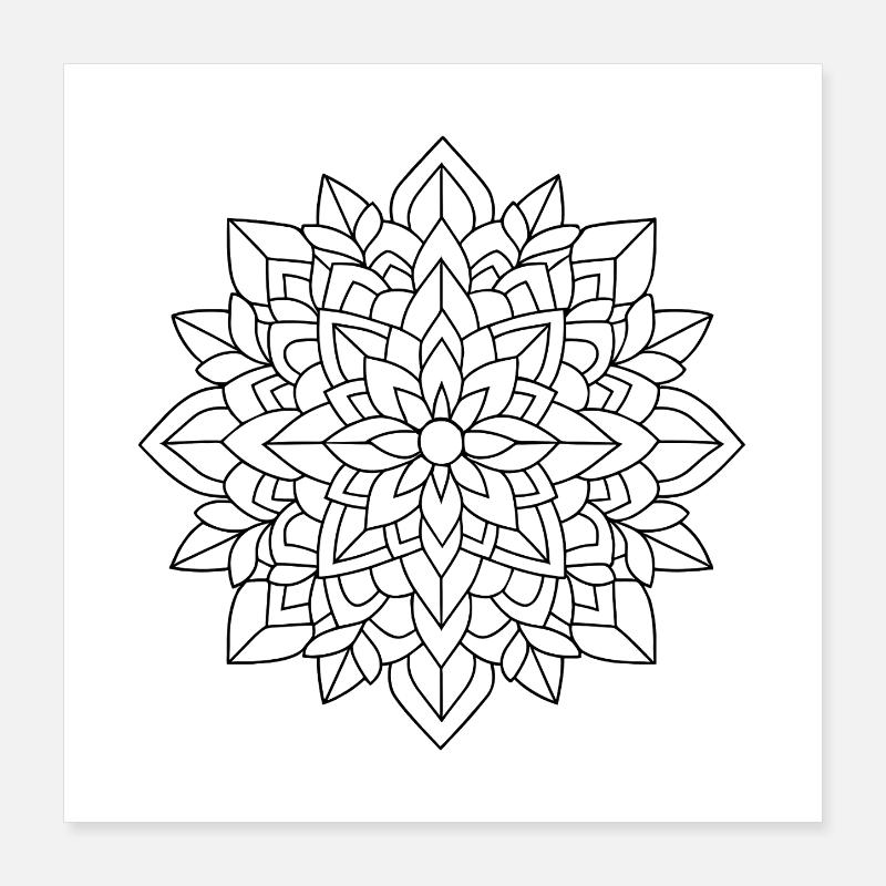 Florales Mandala Poster 40x40 cm